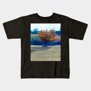 Fall Tree In Field 2 Kids T-Shirt